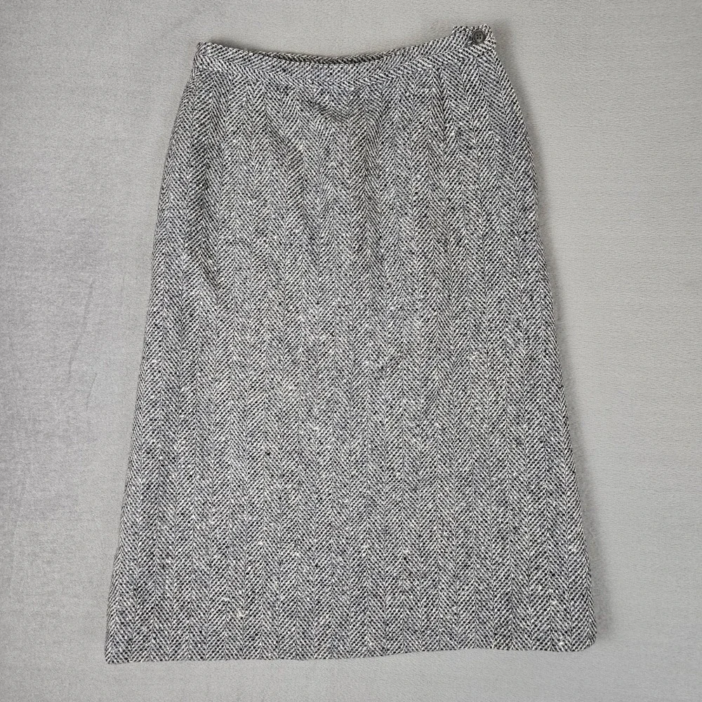 Pendleton Vintage Tweed Herringbone Skirt Womens 10 Pure Virgin Wool Made in USA